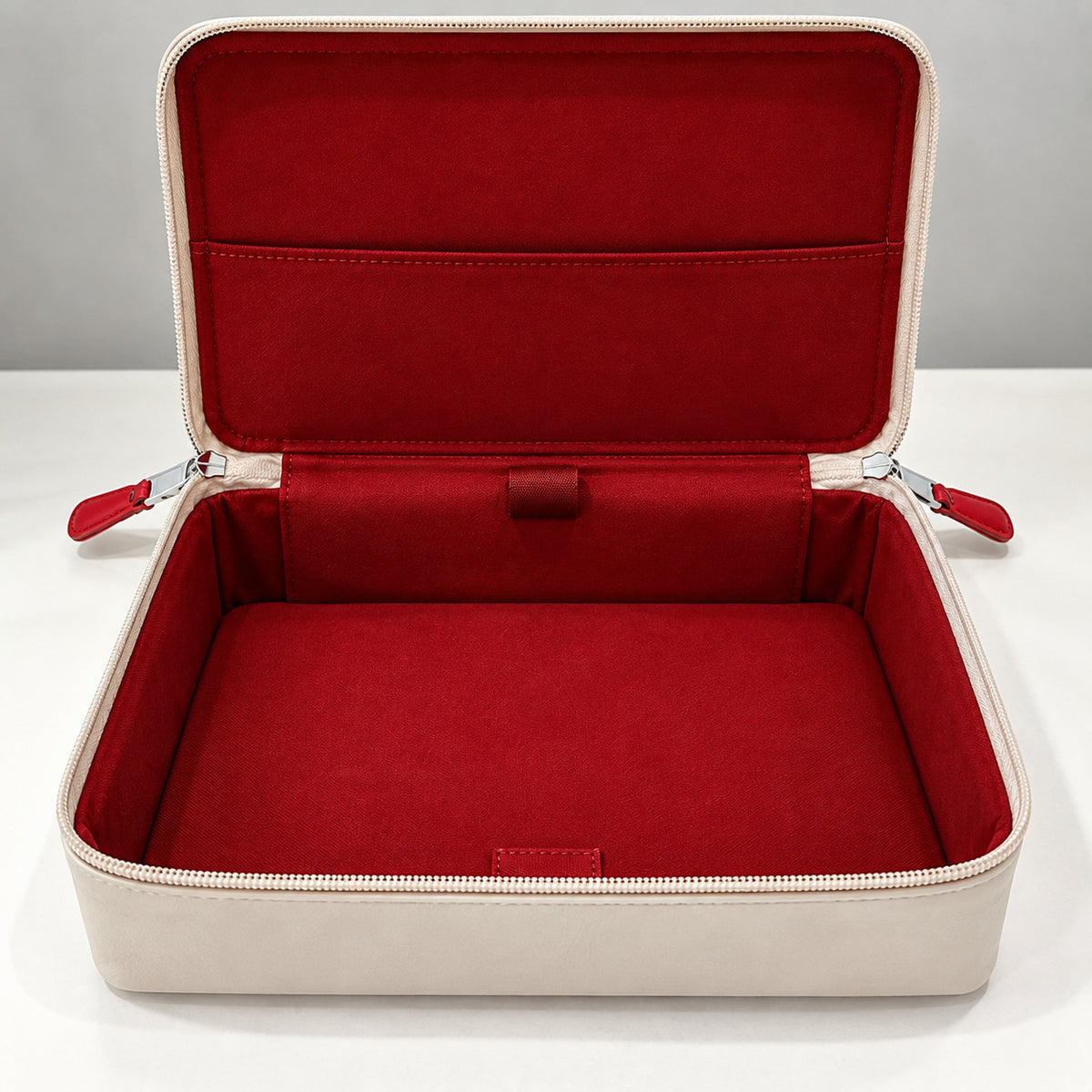 Organizer for Accessories | White Leather Padded Folio