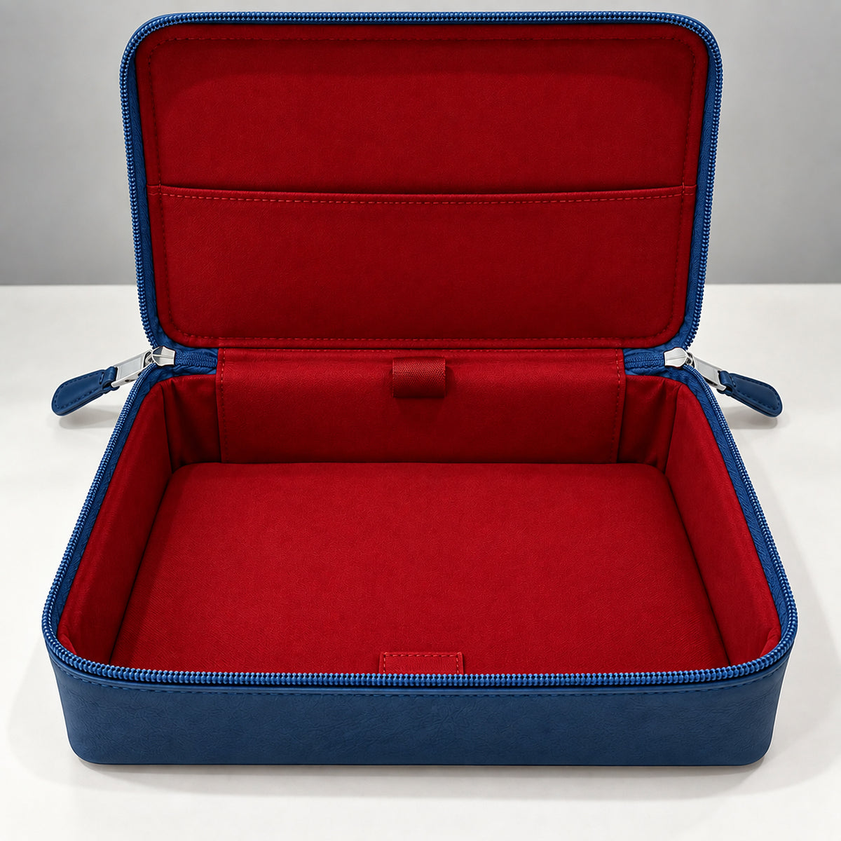 Organizer for Accessories | Blue Leather Padded Folio