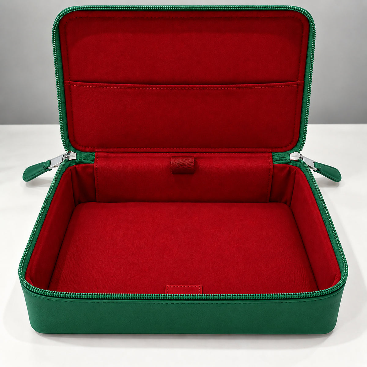 Organizer for Accessories | Green Leather Padded Folio