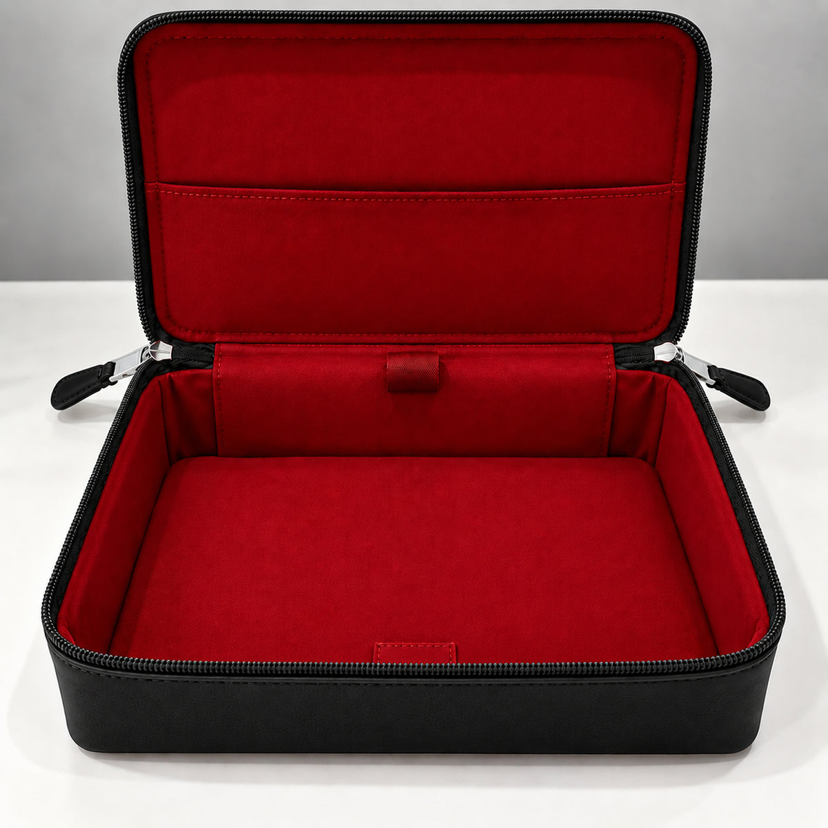 Organizer for Accessories | Black Leather Padded Folio