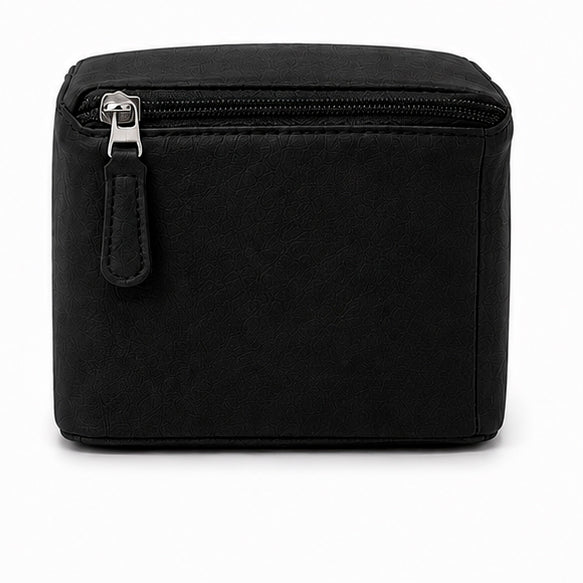 Organizer for Accessories | Black Leather Padded Folio