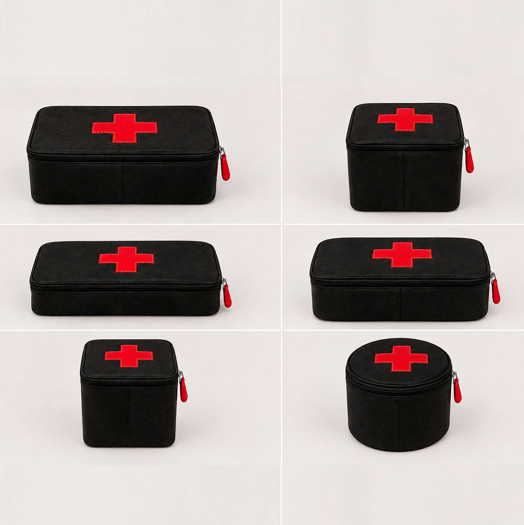 Organizer for Accessories | Black Leather Padded Folio