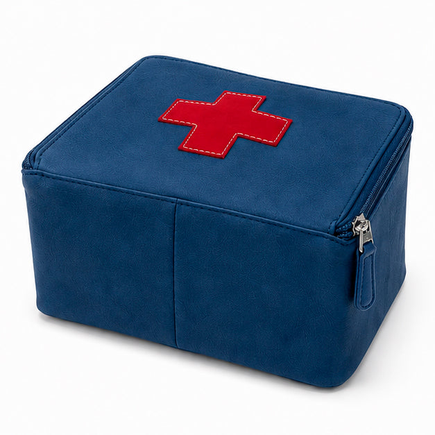 Organizer for Accessories | Blue Leather Padded Folio