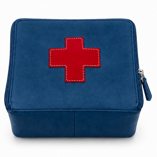 Organizer for Accessories | Blue Leather Padded Folio