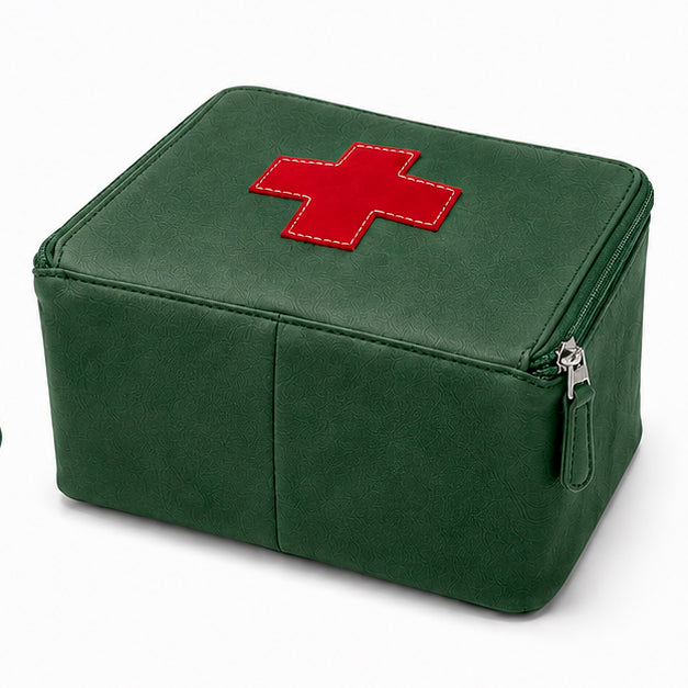 Organizer for Accessories | Green Leather Padded Folio