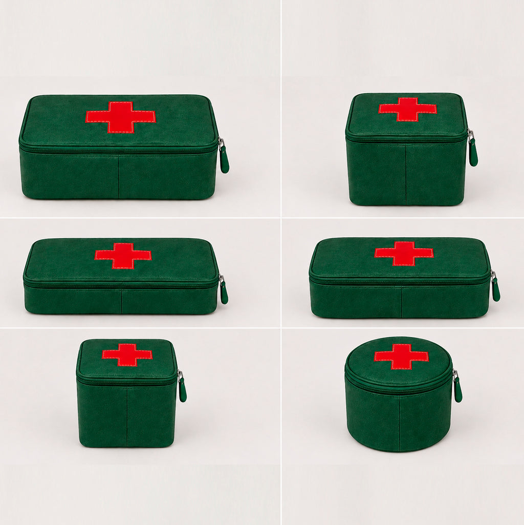 Organizer for Accessories | Green Leather Padded Folio