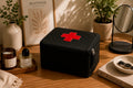 Organizer for Accessories | Black Leather Padded Folio