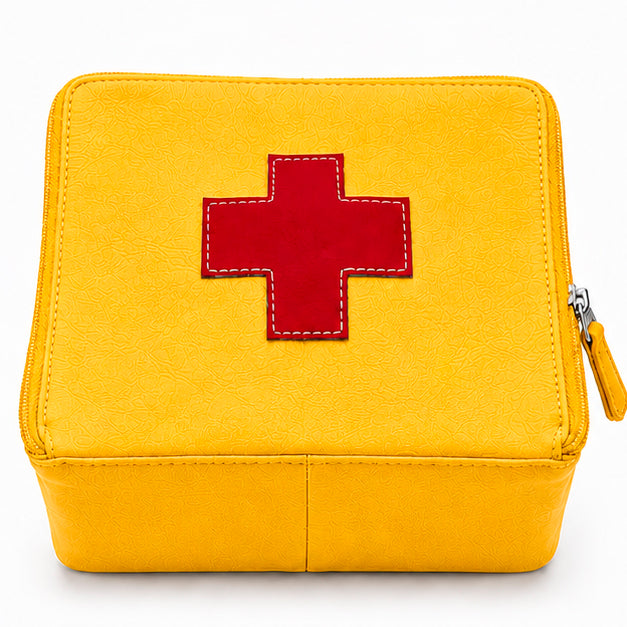 Organizer for Accessories | Yellow Leather Padded Folio