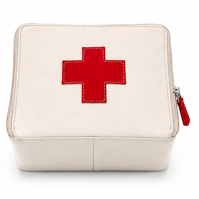 Organizer for Accessories | White Leather Padded Folio
