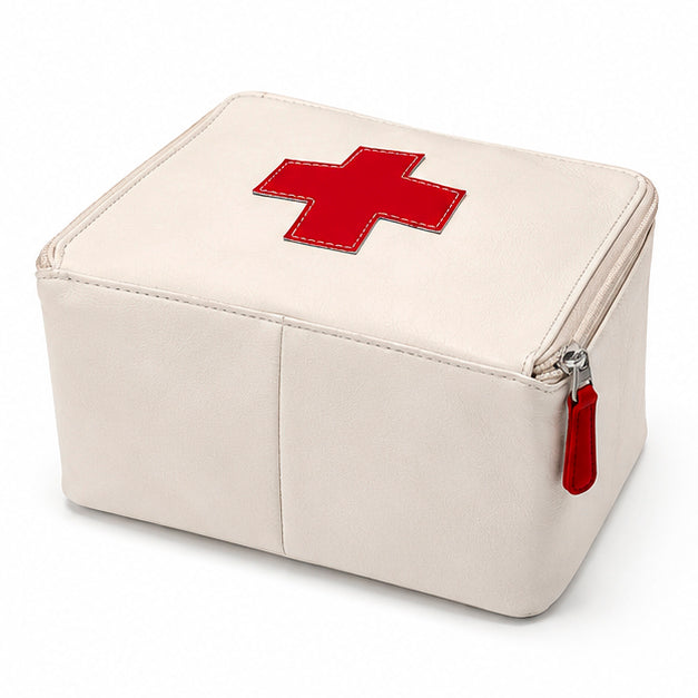 Organizer for Accessories | White Leather Padded Folio