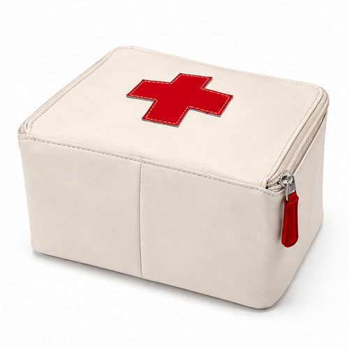 Organizer for Accessories | White Leather Padded Folio