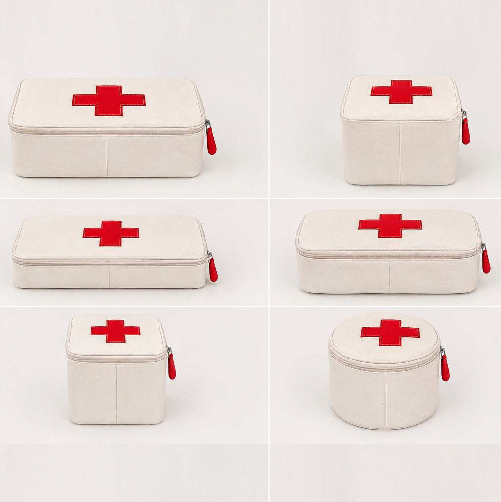 Organizer for Accessories | White Leather Padded Folio